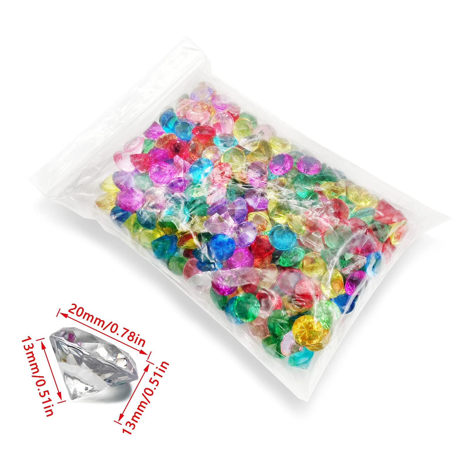200 Cubetti Di Ghiaccio Finti In Acrilico Multicolore - 18x25 Mm - Decorazioni Riutilizzabili Per Centrotavola, Matrimoni, Feste, Acquari, Vasi E Addobbi Fai Da Te