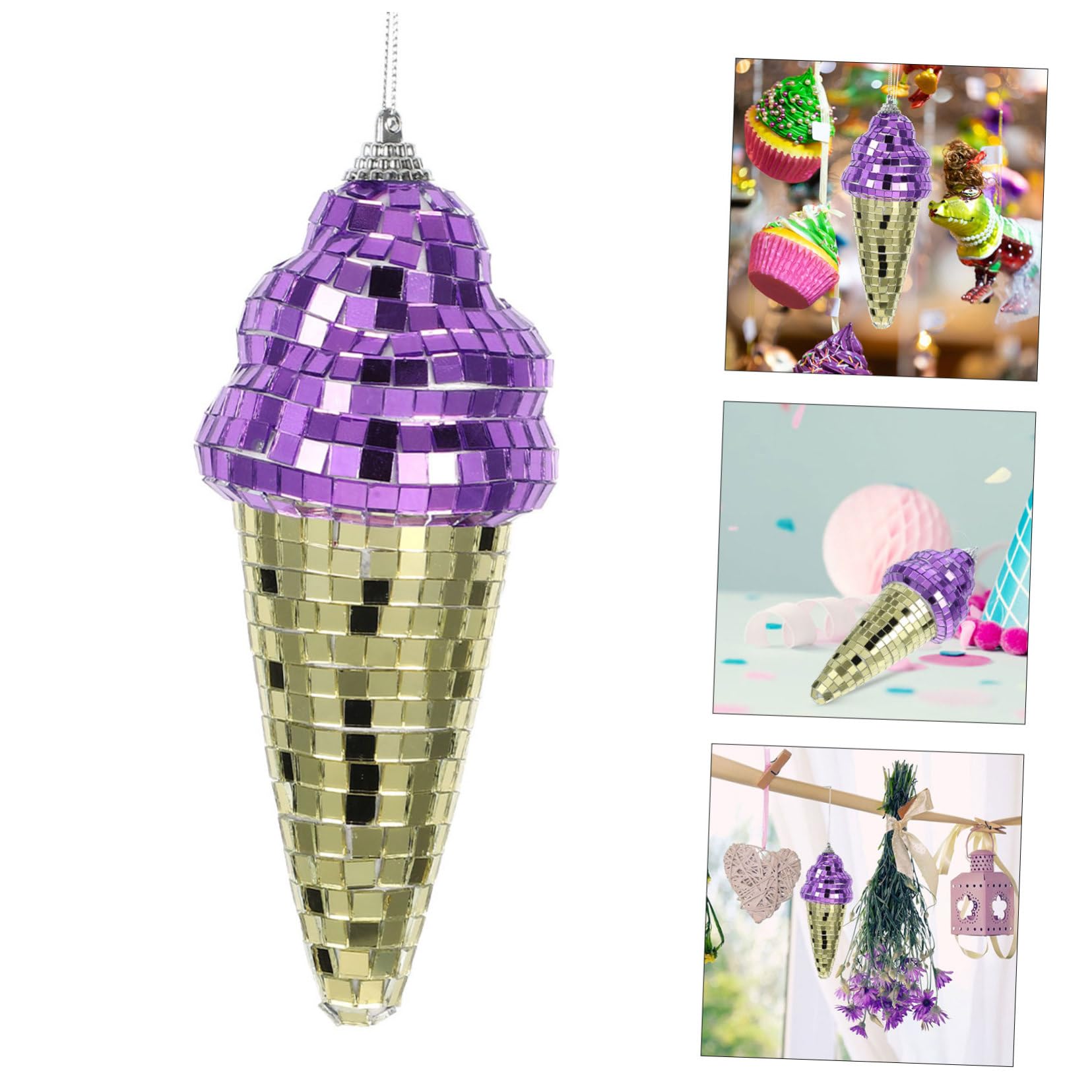 ULDIGI Decorative Disco Ice Cream Party Decorations Hanging Ornaments 80s Theme Brighten up Your Party
