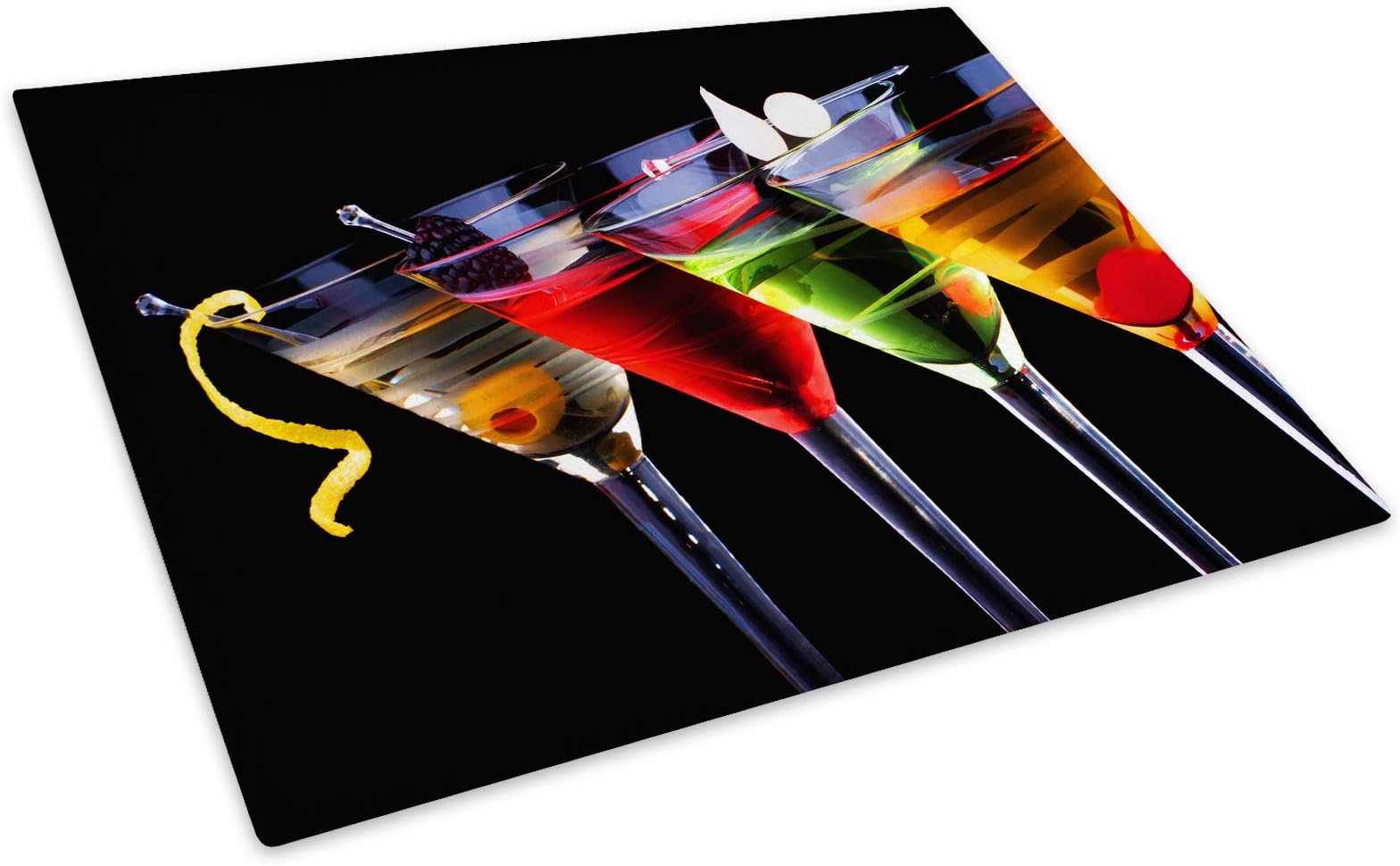 Black Glass Chopping Board Pepper Cutting Board/Worktop Saver 40x30cm