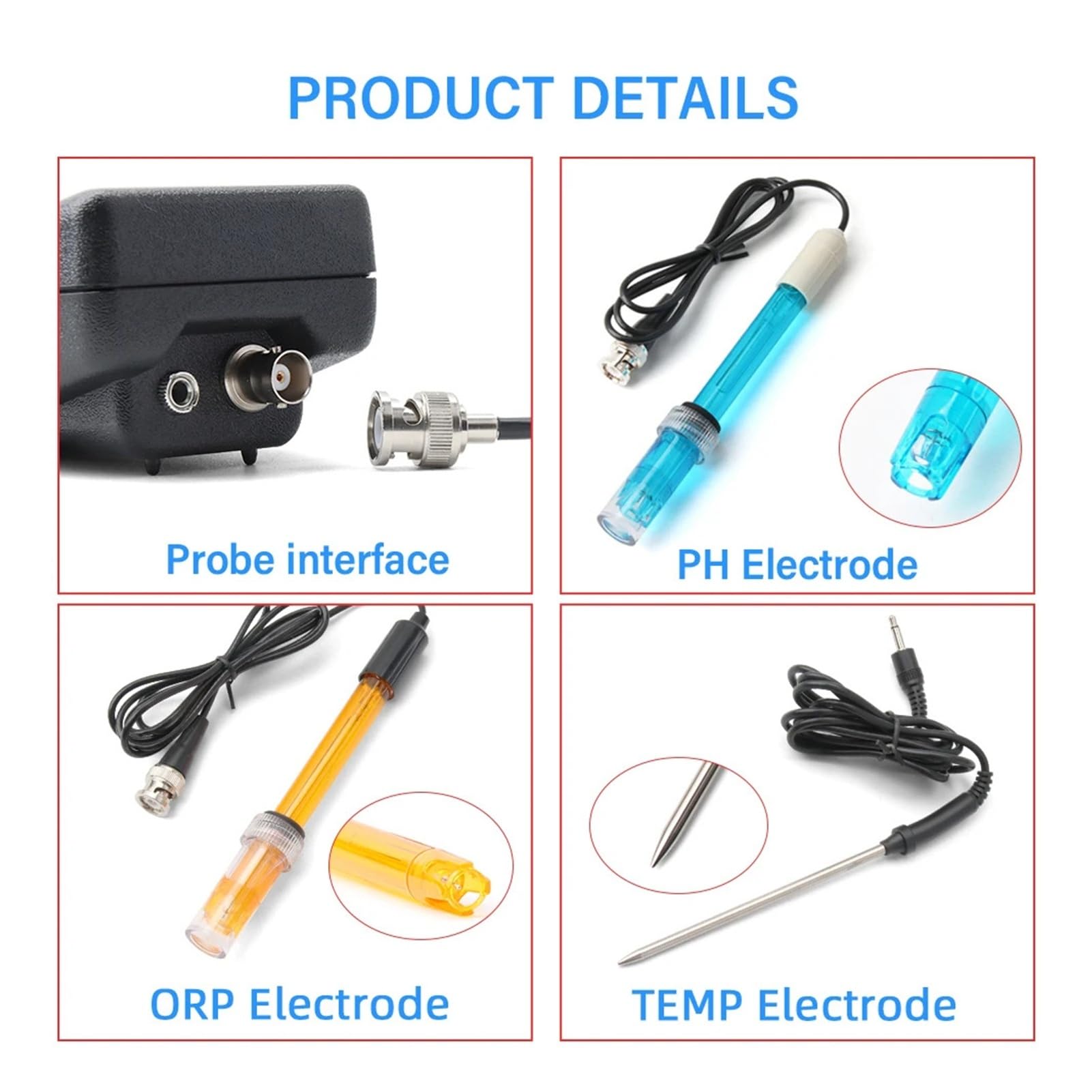 sonda de ph Medidor de pH y medidor de temperatura ORP PH-8424 Probador digital de calidad del agua 0-14 pH(1.2M probe Meter)