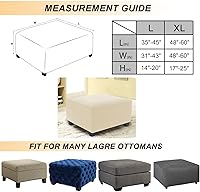 Vista 24 de NeColorLife Funda para Otomán Rectangular de Tela Jacquard Funda Elástica Gruesa Cubiertas de Taburete Reposapiés para Otomán Cuadrado y Rectangular