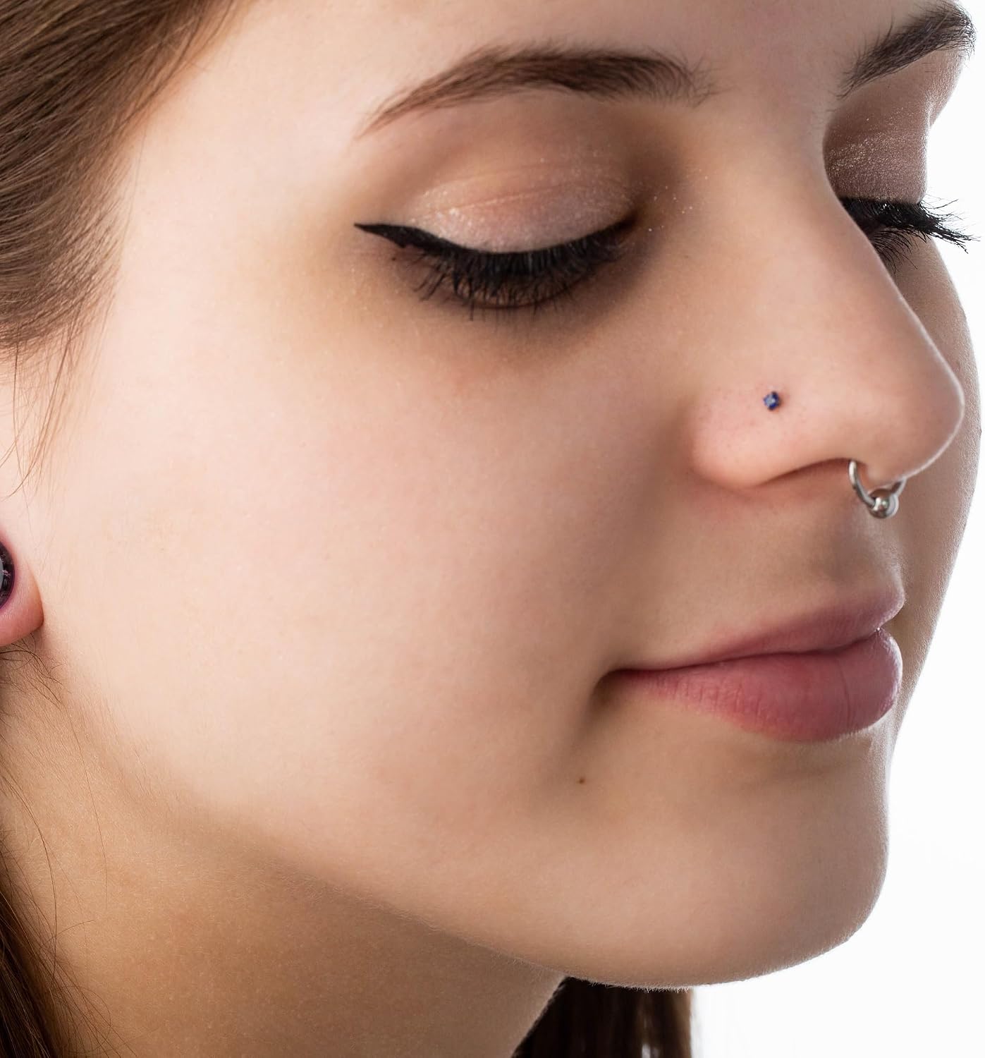 Pierced Owl 20GA F136 Implant Grade Titanium Prong Set CZ Crystal Nose Screw