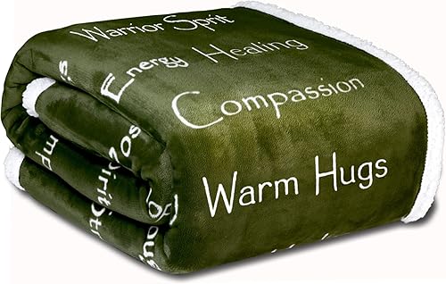 WOLF CREEK BLANKET Co. - Manta de compasión  Strength Courage Super Soft Warm Hugs, manta de regalo Get Well de felpa curativa, pensamientos