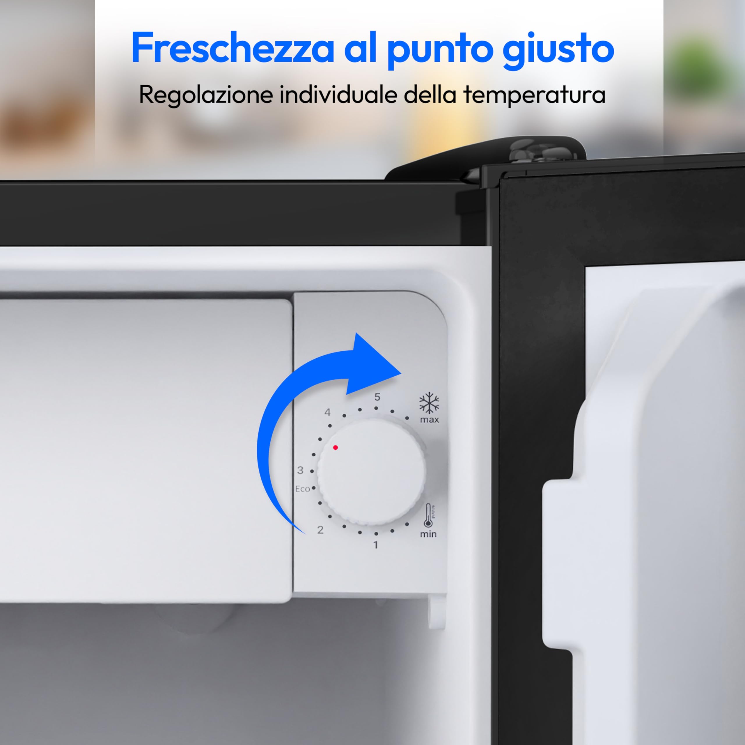 MEDION Mini frigorifero con serratura e vano freezer 42 L, silenzioso piccolo frigorifero per ufficio hotel minibar campeggio gaming, bevande alimenti ghiaccio, porta reversibile, MD 370001 nero