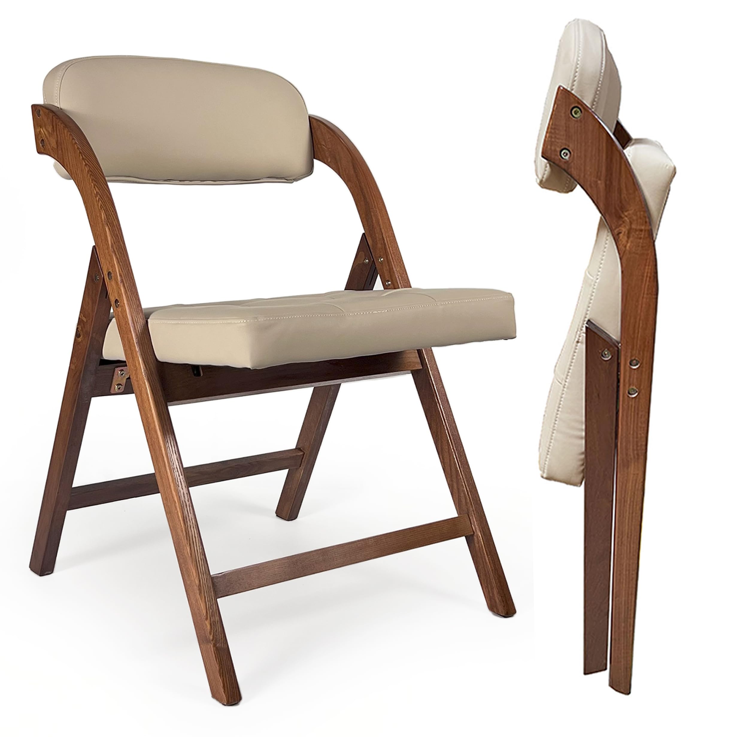 Folding Wood Chair プレミアム Amazon.com: FeliChair Wooden Folding Chairs with Cushion, Padded
