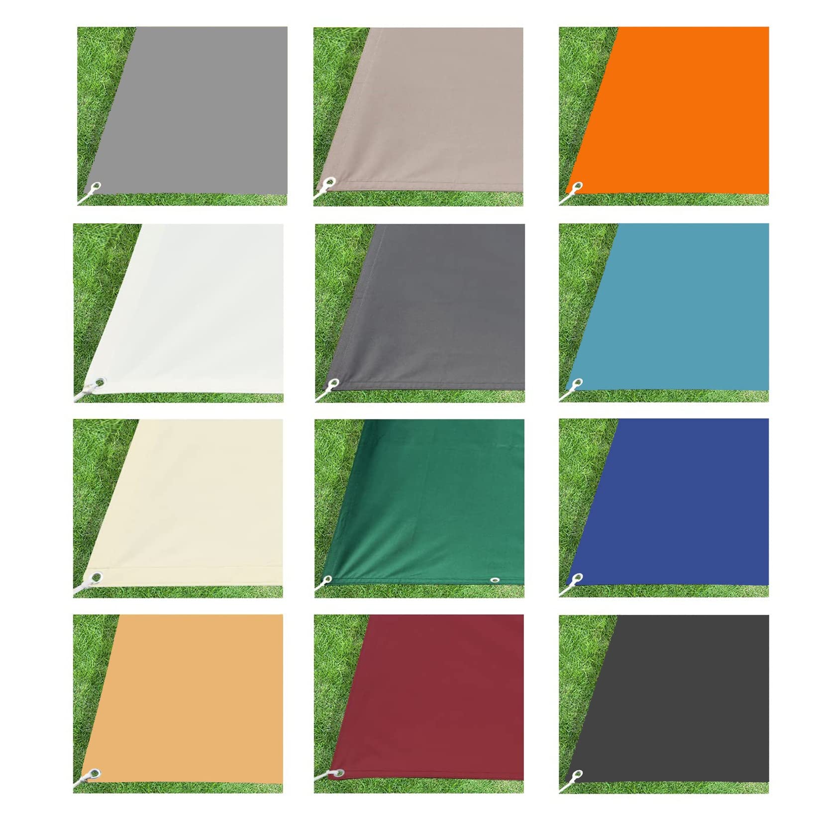 KUAW Parasole Rettangolare 5x6M per Balconi Arredo Giardino Gazebo Copertura Pergolato Telo Ombreggiante Vela Impermeabile Frangivento Protezione Acqua Resistente al Vento, Arancione
