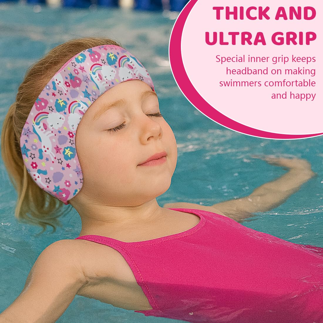 Bandeau Piscine Oreille Enfant, Bandeau de Natation Enfant, Bandeau Oreilles en Néoprène Piscine Oreille, Empêche Pénétration de l'eau et Maintient Les Bouchons Oreille pour Natation - 3