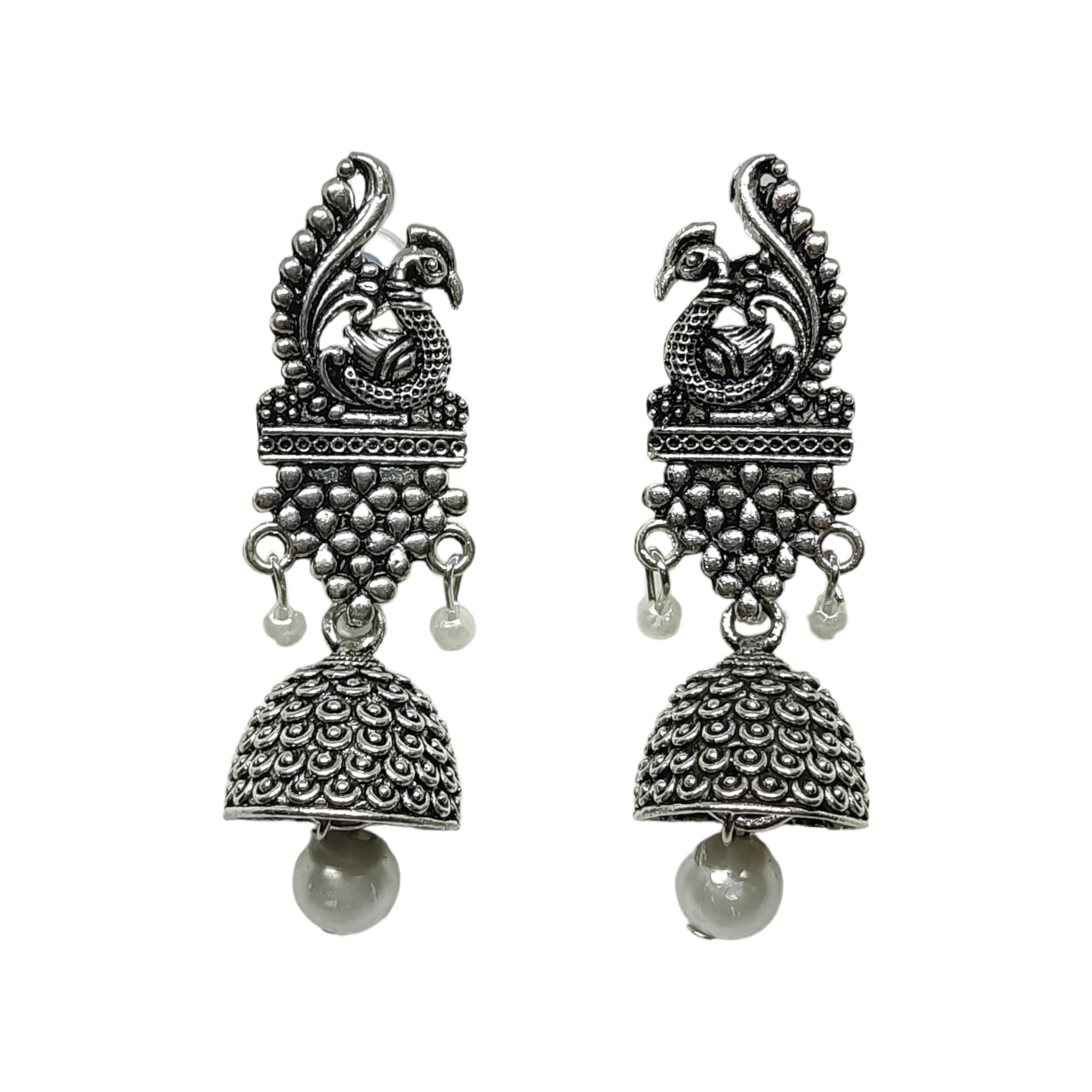 JRG Silver Oxidised Earrings for Girls and Women/Size 5.5 cm (Pack of 1) (B0CB8YRFGP) Amazon Price History, Amazon Price Tracker