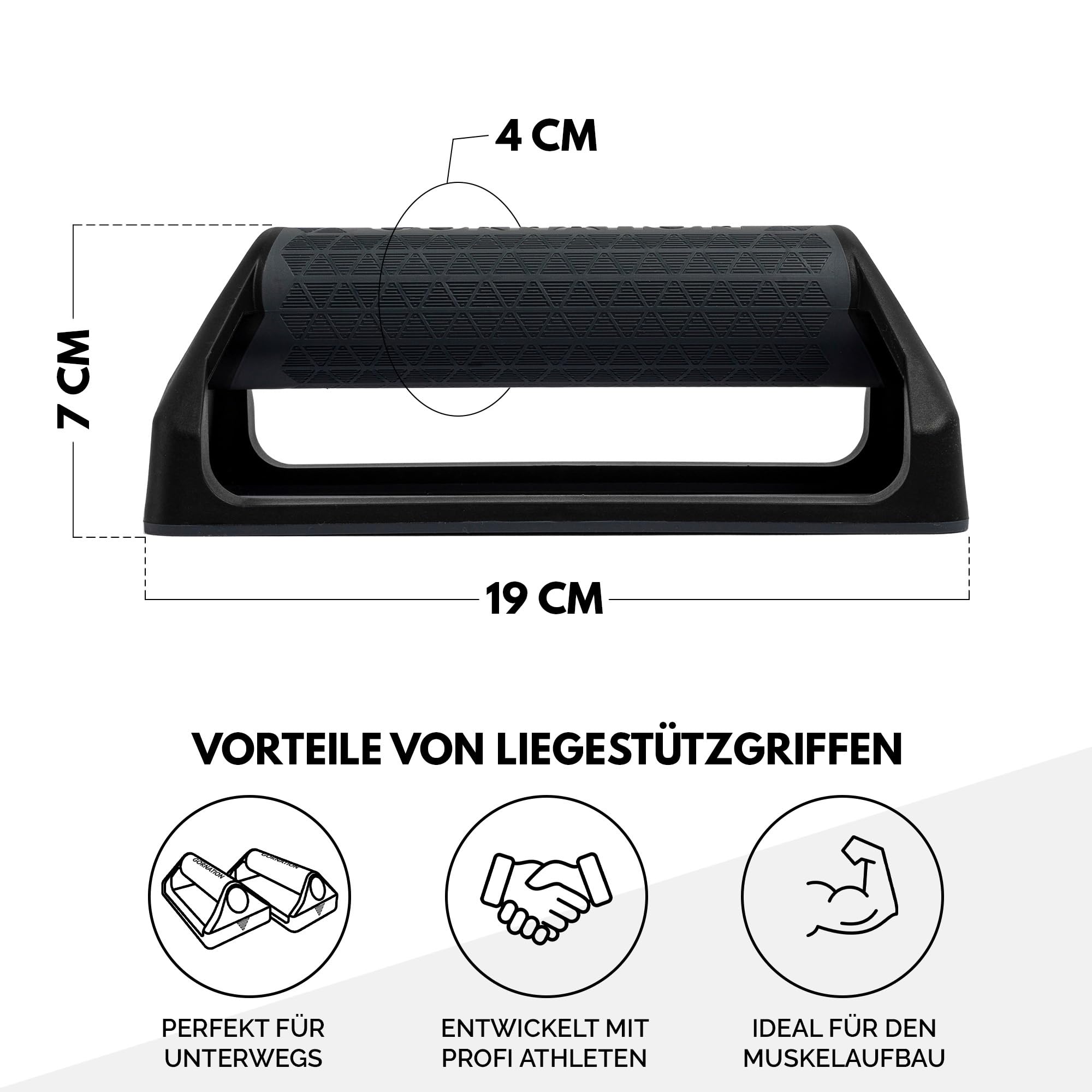 GORNATION Liegestützgriffe, Push Up Bars mit Silikongriff & rutschfester Gummibasis, Leicht & Transportabel, Calisthenics Equipment Zuhause, Handstand Griffe, Home & Outdoor Workouts