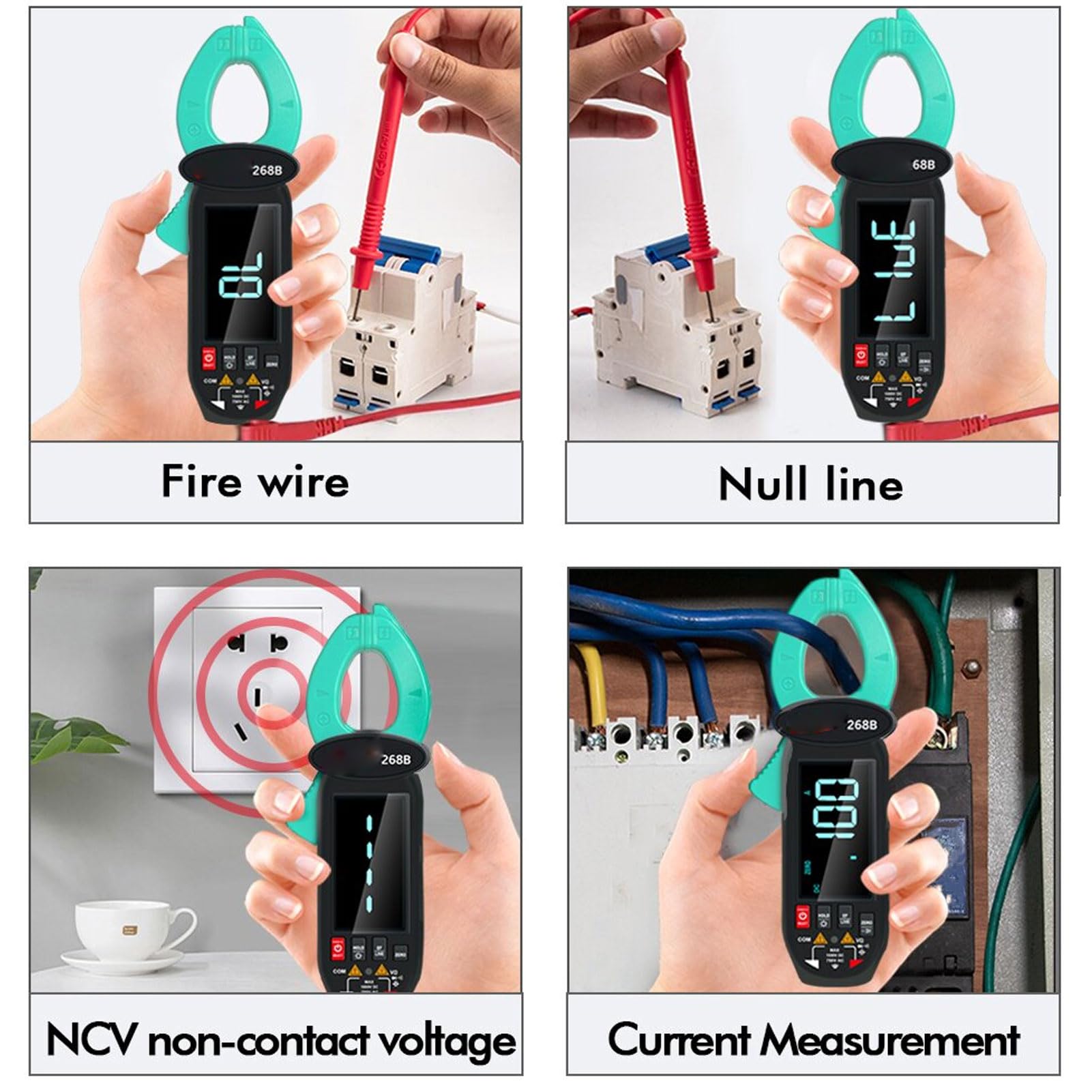 Socobeta Pinza Amperimétrica Digital Multímetro Versátil para Frecuencia de Capacitancia de Resistencia de Voltaje de Corriente CA CC - Ideal para Técnicos y Entusiastas - ABS Duradero - 1 Unidad