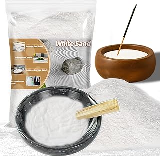 MAQIHAN Fine White Sand for Incense Holders - Fine Sand for Crafts Quartz Zen Garden Decorative Sand for Vases Filler, Wedding Unity Ceremony, Incense 425 g