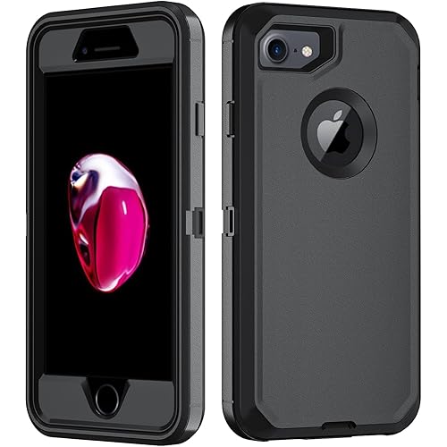 for iPhone 7/8Plus Case,iPhone 8 Plus & 7 Plus Heavy Duty Protection Phone Cover, Shockproof Dust-Proof Drop Proof 3-Layer Durable Phone Case for iPhone 7 Plus iPhone 8 Plus Black
