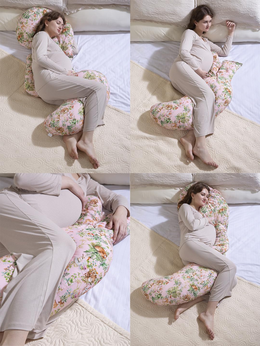 THE BABY TRUNK The Tiffany Bow Maternity Pillow | Full Body Support for Pregnancy & Nursing | Soft & Washable Cover 3