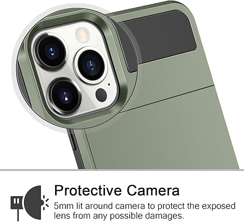 Miniatura 4 de Vofolen Funda compatible con iPhone 12 Pro Max 5G, con ranura para tarjeta de crédito, bolsillo trasero deslizante, antiarañazos, doble capa,