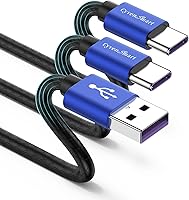 Vista 21 de CyvenSmart - Cargador compatible con Samsung Galaxy S10, S9, S8 Plus (3 A, carga rápida), 3 unidades de cable TPE USB C de 6 pies / 1.82 m., USB A