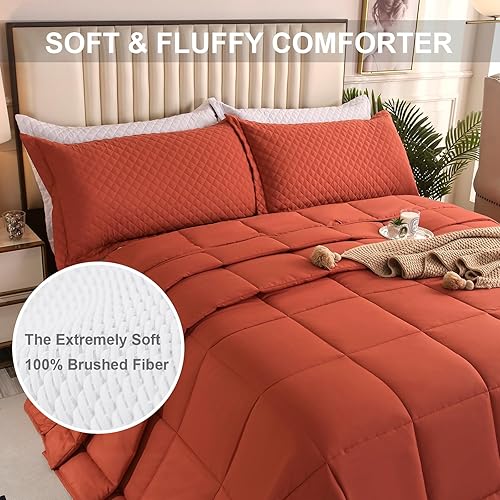 Miniatura 3 de Edredón de tamaño King Plus de 128 x 120 pulgadas, edredón extra grande de 3 piezas, ligero, reversible, para todas las estaciones, relleno de