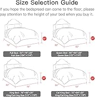 Vista 6 de CHIXIN Colcha de algodón de gran tamaño tamaño Queen - Costuras reales - Funda de cama acolchada de lujo para todas las estaciones, reversible, Azul