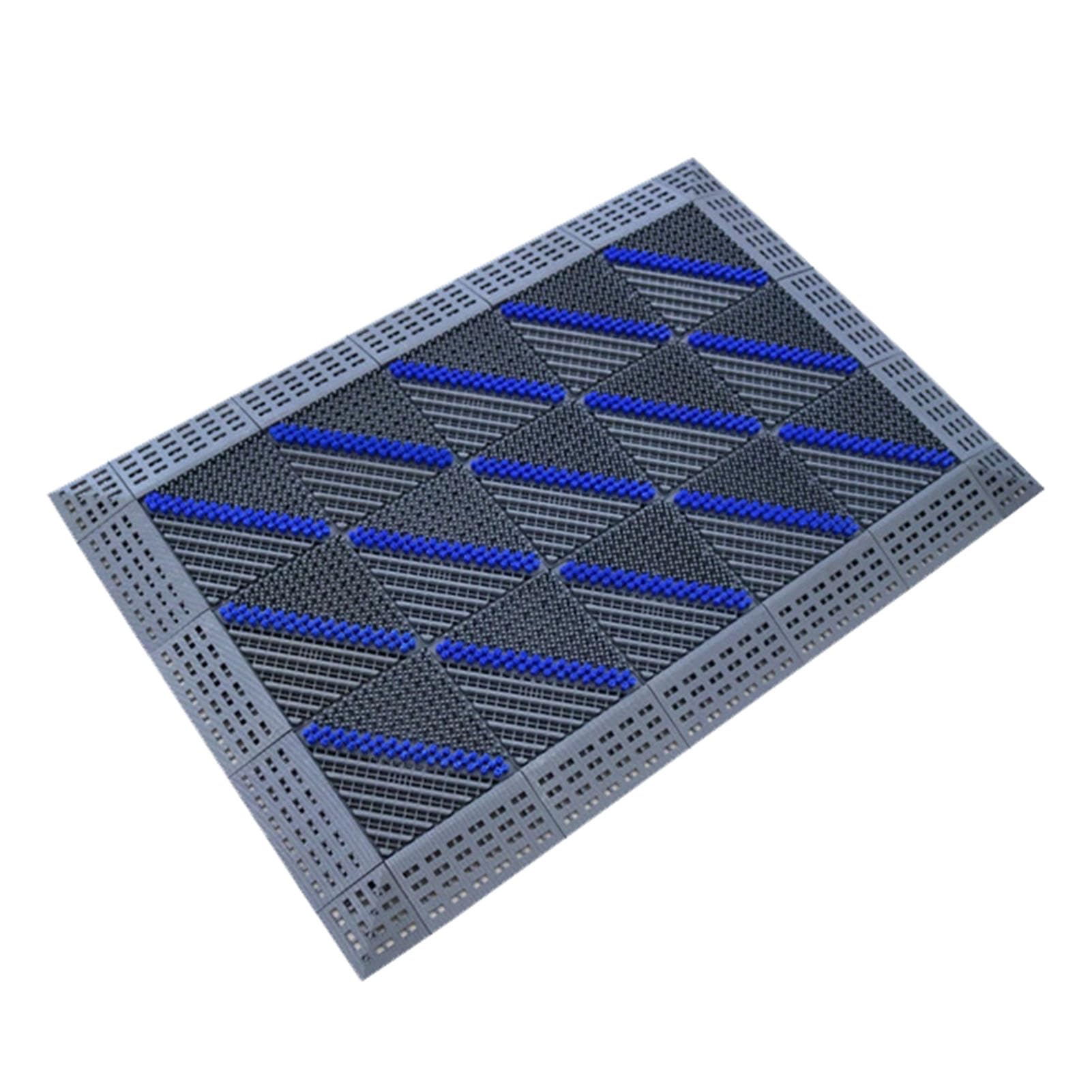 Paillasson d'extérieur antidérapant et imperméable pour entrée de maison et terrasse, 60 x 120 cm, design élégant bleu résistant aux intempéries