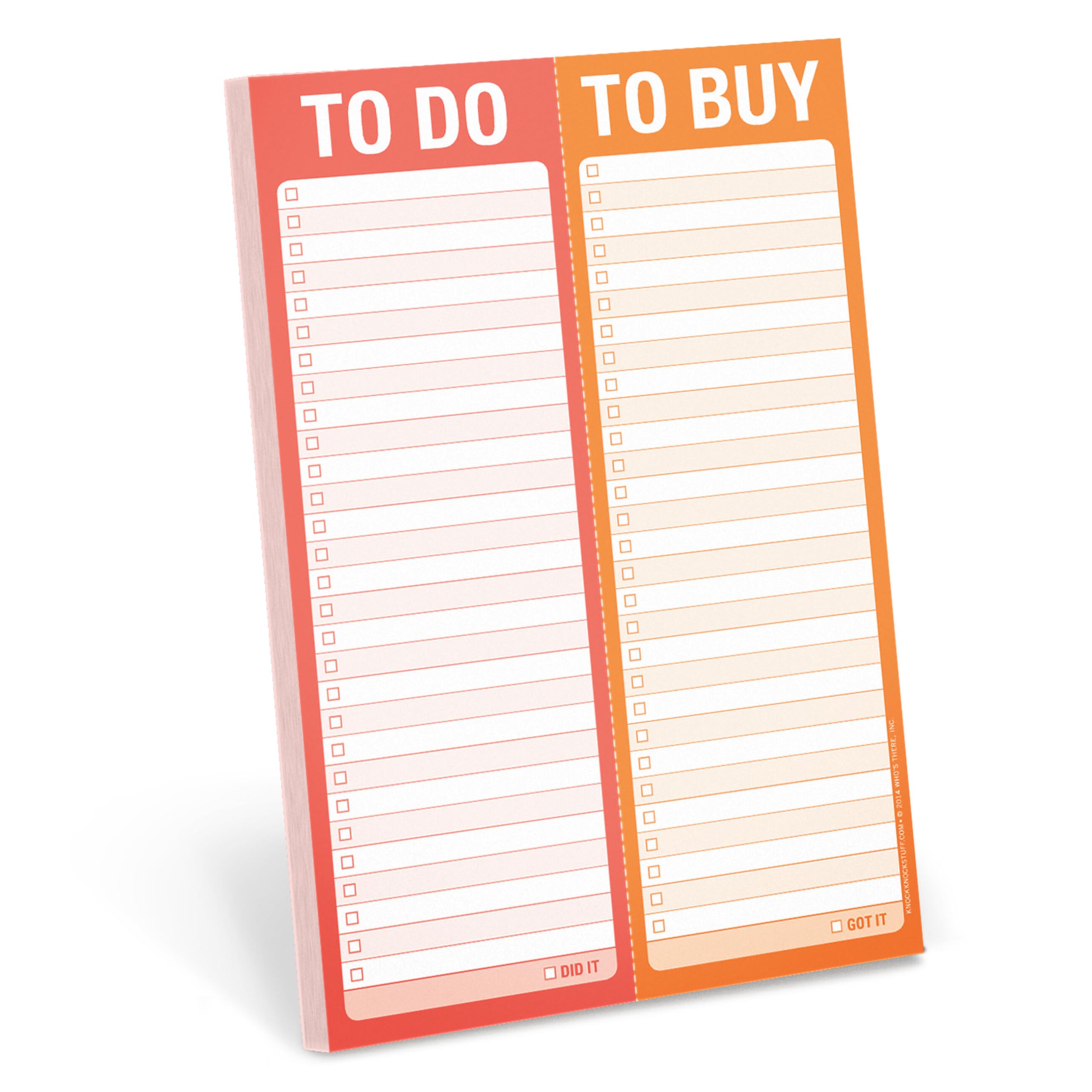 1-Count Knock Knock To Do/To Buy Perforated Note Pad, To Do List & Grocery List Pads, 60 Perforated Sheets, 6 x 9-inches