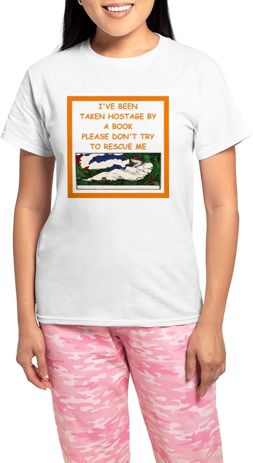 CafePress Book Lover Pajamas Women's Novelty Cotton Pajama Set, Comfortable PJ Sleepwear
