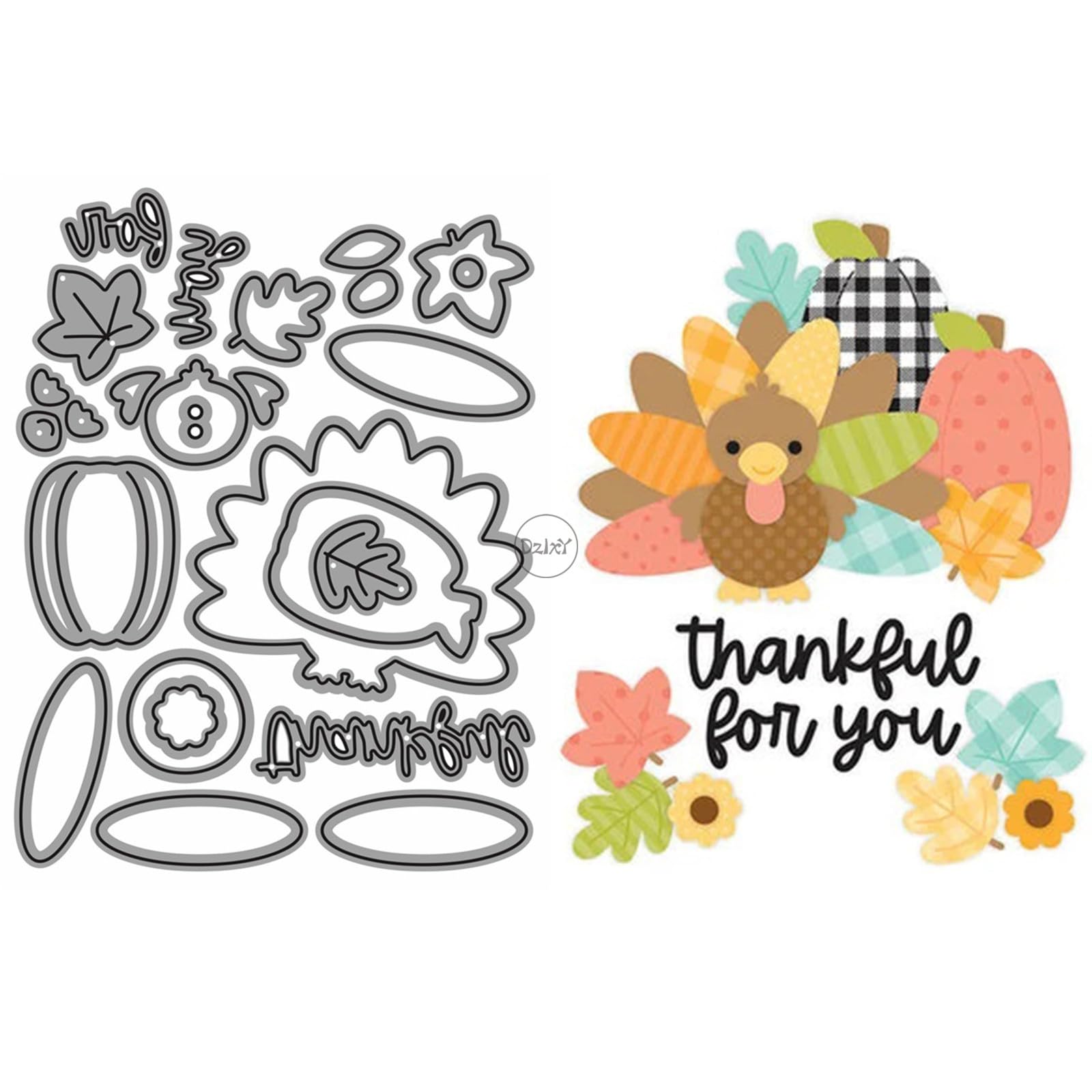 DzIxY Patchwork Peacock Leaves Metal Cutting Dies for Card Making Kit Embossing Paper Die Cuts Set Scrapbook Stencils Supplies Machine Templates