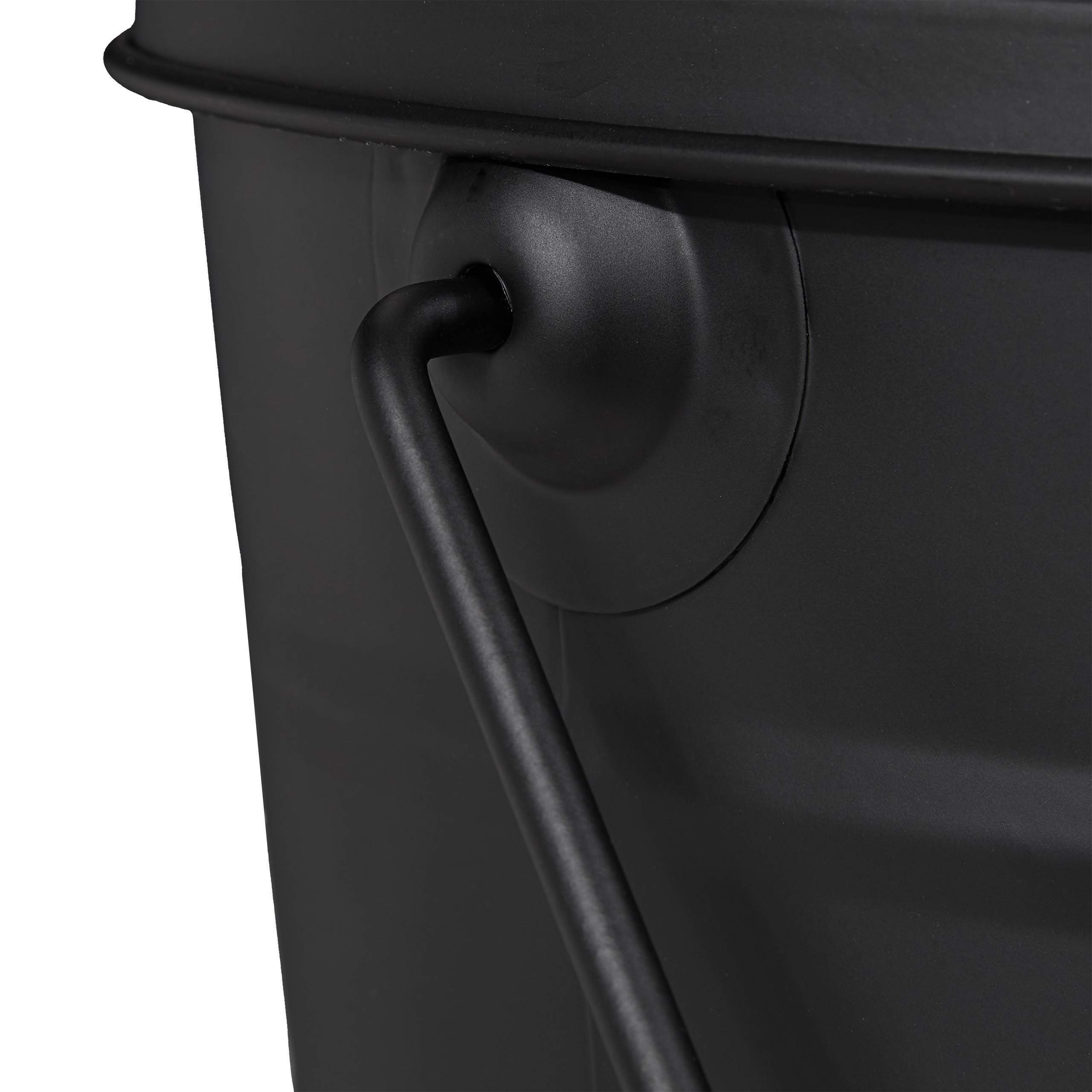 Relaxdays Secchio per Cenere con Coperchio, per Raffreddare & Trasportare Carbone Bollente, Camino & Stufa, 12 l, Nero