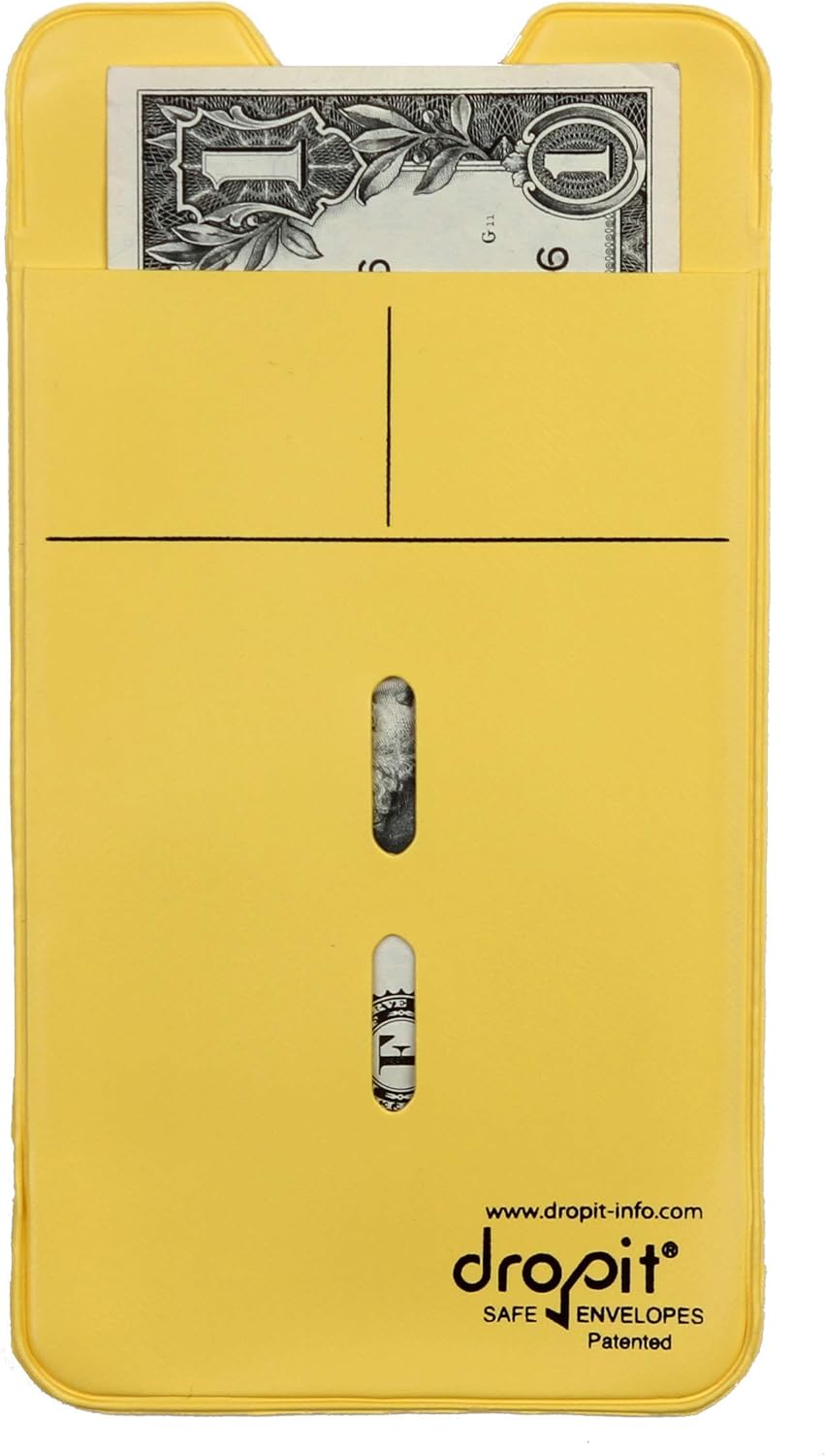 Two Color Bundle | Green & Yellow |10 Each for a Total of 20 envelopes | Reuseable Dropit Safe Envelope for Safe Depositing of Currency and Money | Organize Coupon, Currency