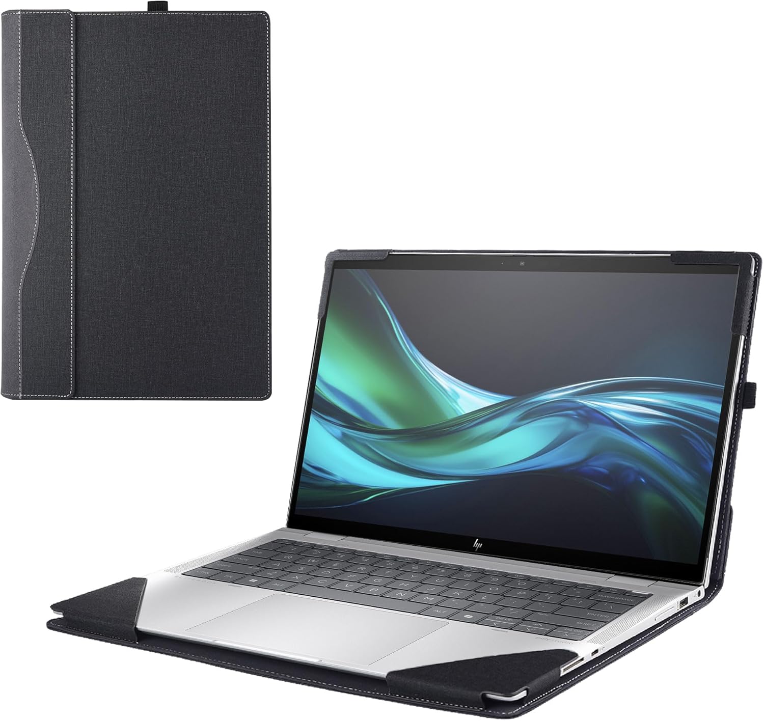 Laptop Case Cover Only for HP Elite x360 1040 G11 2-in-1 14" Notebook PC 2024~2025 (NOT Working with Other Models). PU Leather Shell Notebook Sleeve (Black)