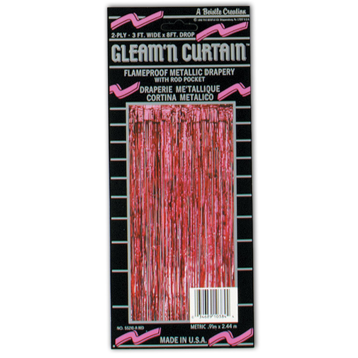 2-Ply FR Gleam 'N Curtain (red) Party Accessory (1 count) (1/Pkg) by Beistle