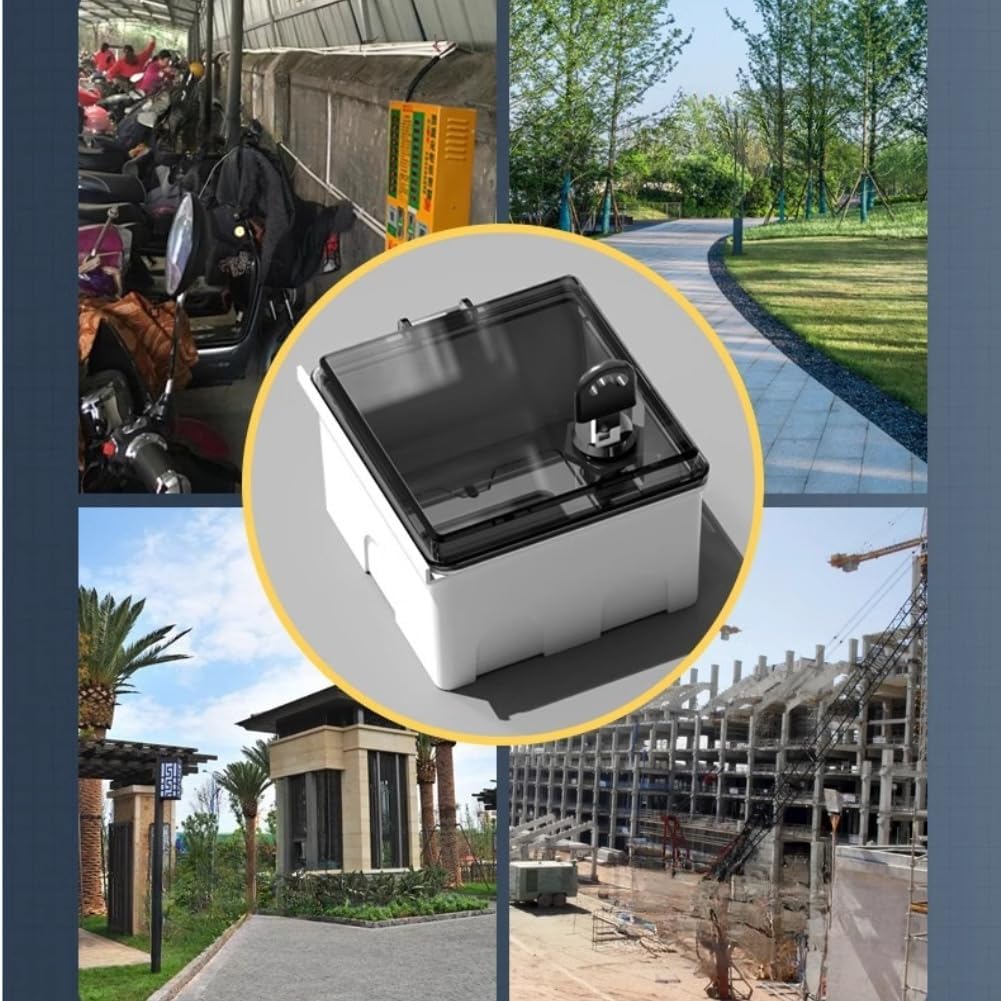 Scatola per presa esterna resistente alle intemperie con serratura per la ricarica di veicoli elettrici, protegge i collegamenti elettrici da furti e intemperie (nero trasparente)
