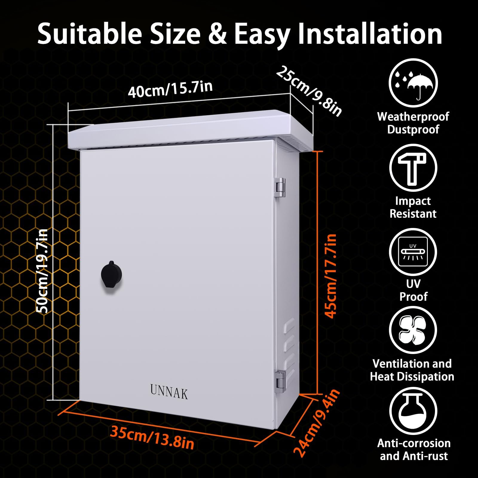 Outdoor Weatherproof Nema Enclosure Electric Box19.7x15.7x9.8 Ventilation — Amazon image 2