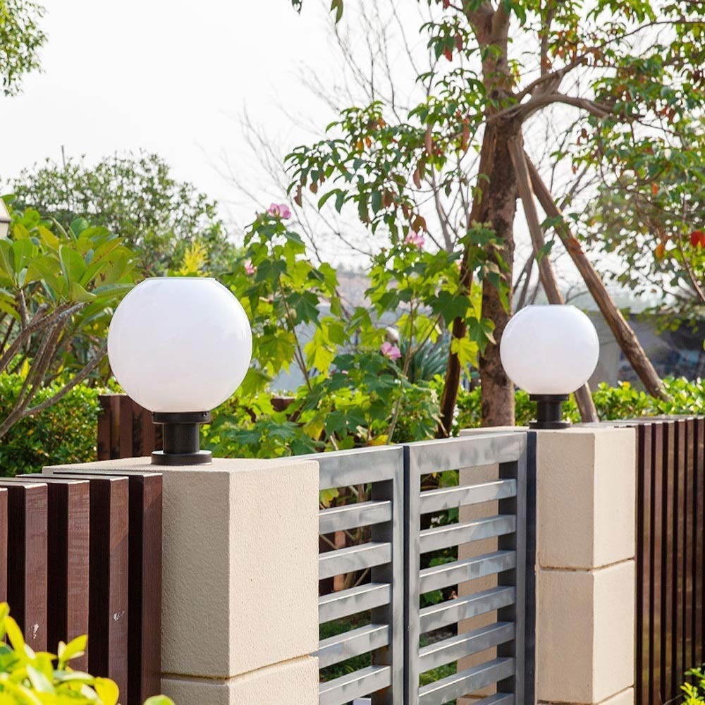 Kreatywna Lampa Kolumnowa Ze Stali Nierdzewnej, Ip65, Wodoodporna, Zewnętrzna, Słupowa, Lampa Uliczna Led, Oświetlenie Bramy Ganku, Akrylowa Kula, Dekoracja Dziedzińca I Pati