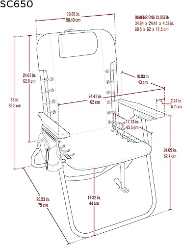 Miniatura 3 de Tommy Bahama Hi-Boy 17" Seat Height 4-Position Lace-Up Suspension Folding Beach Backpack Chair