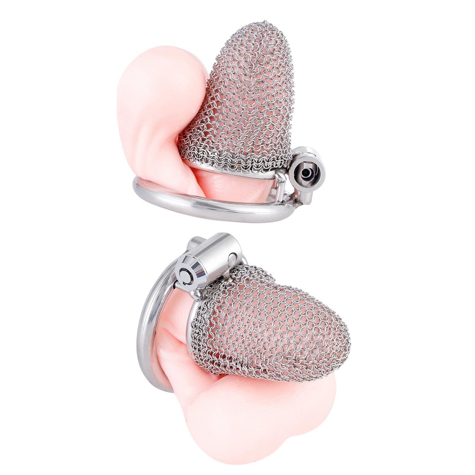 Keuschheitskäfig-Set aus Edelstahl mit drei Ringen, atmungsaktives Mesh-Metall-Peniskäfig, Keuschheitsgürtel für Männer, SM-Paare, Bondage, Peniskäfig, extreme Keuschheit, Sexspielzeug