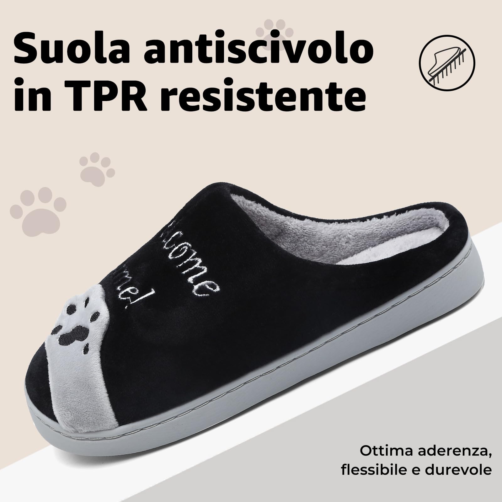 Mishansha Ciabatte Donna Invernali Uomo - Calde leggere Morbide Comode e Antiscivolo