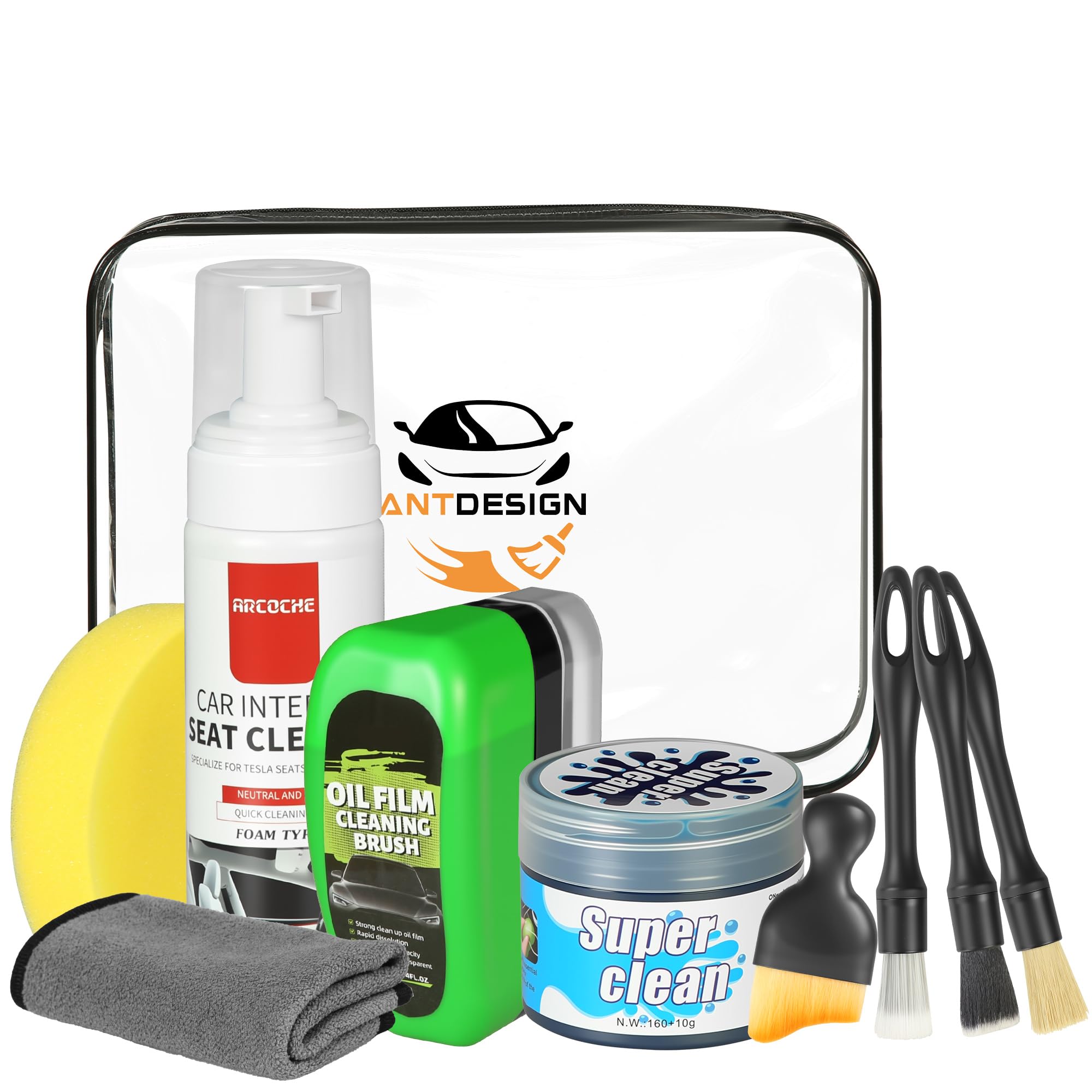 AntDesign Car Cleaning Kit Interior - 10 Item Kit