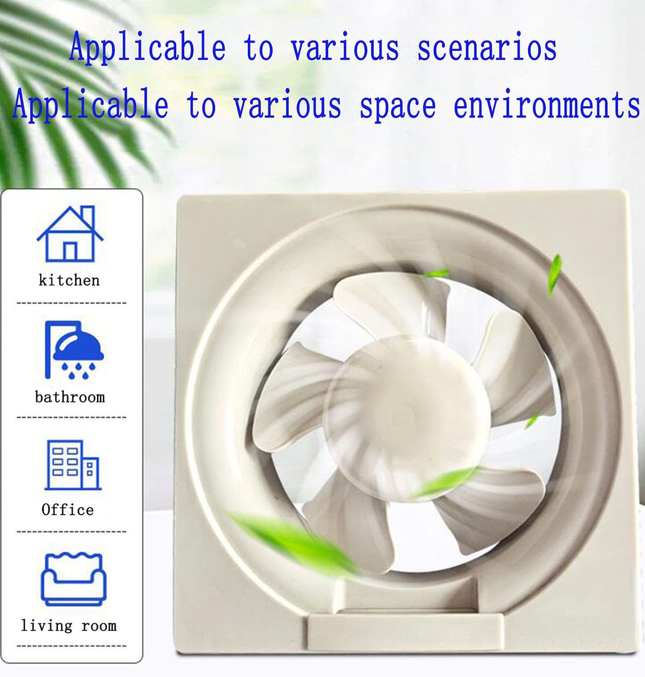 ICEMOB Ventola Aspirazione Bagno,Estrattore Aria Silenzioso 220V,per Cucine,Toilette,Soffitta, Garage, Finestra Ventilazione,Pala A Flusso Assiale,Basso Consumo Energetico,12 Inches