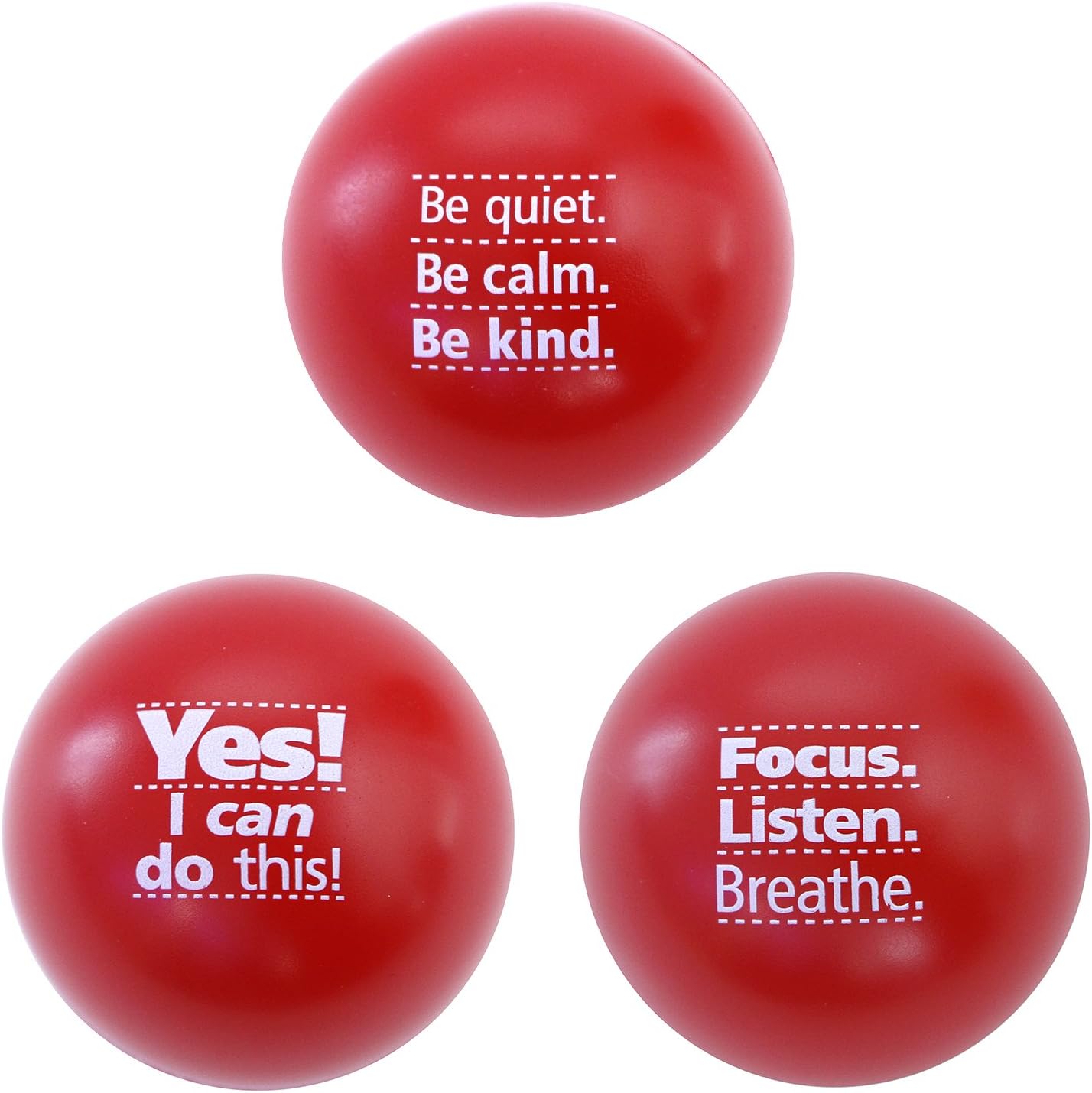 Teacher Peach Motivational Stress Ball Assortment, 3 Pack, Stress Relief Toys for Kids and Adults (6 Colors Available)