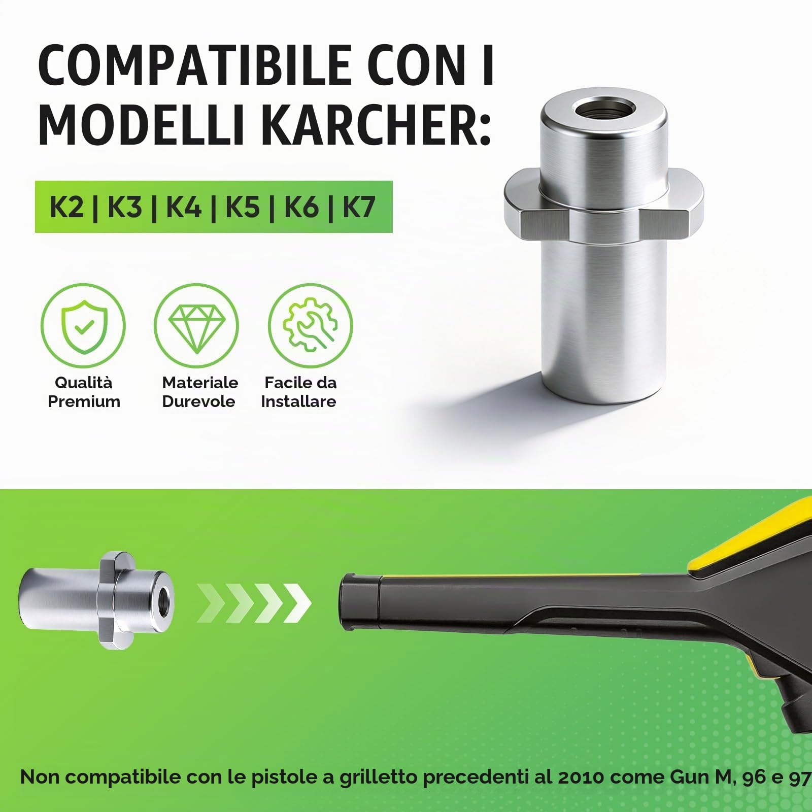 Sonda Sturatubi per Idropulitrice 15m, 400 Bar/5800 PSI, tubo sottile e flessibile compatibile con Serie K K2–K7, con ugello di penetrazione per curve, tubi stretti e scarichi ostruiti