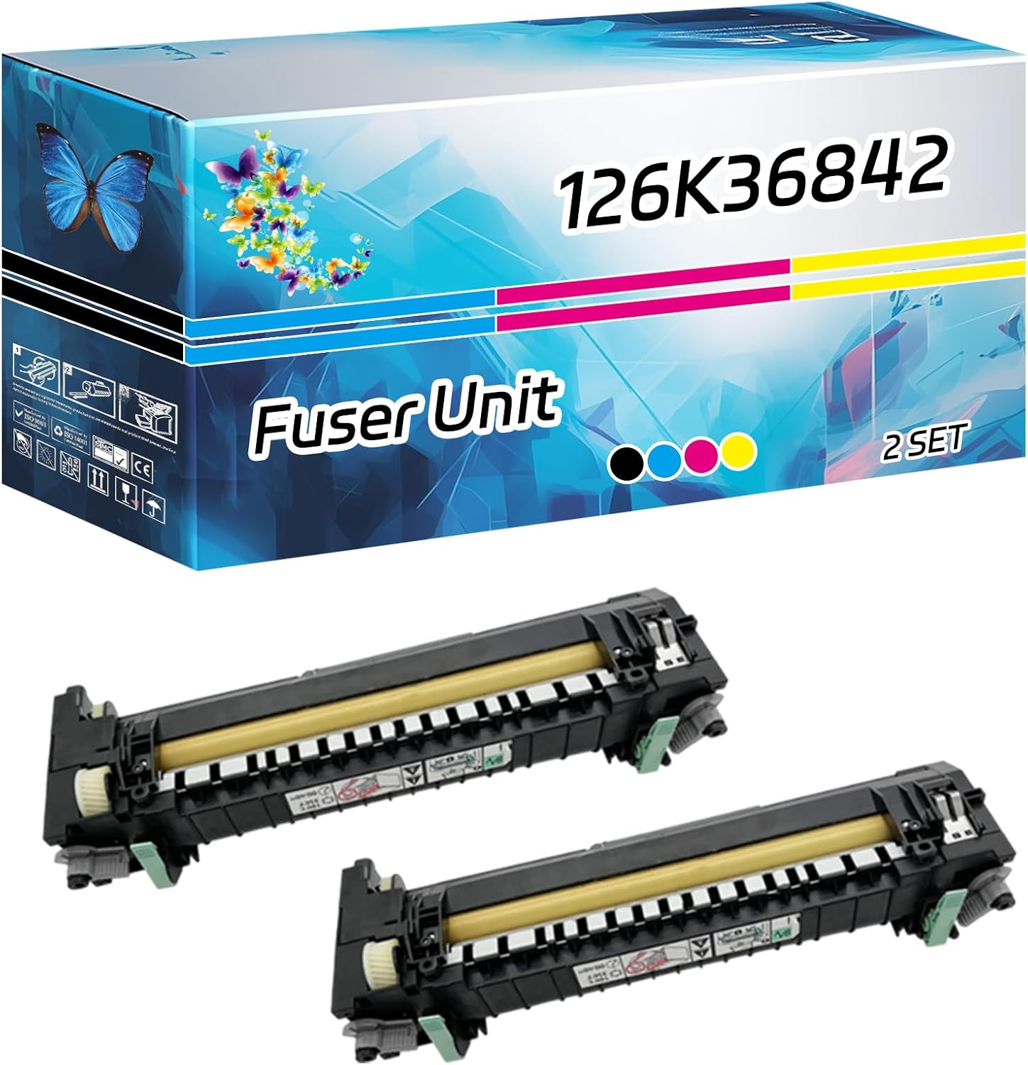 126K36842 Fuser Unit Compatible for Xerox VersaLink B400dn VersaLink B400n VersaLink B405dn Printers, High Yield 470000 Pages, with Chip High-Definition Printing (2 Set)