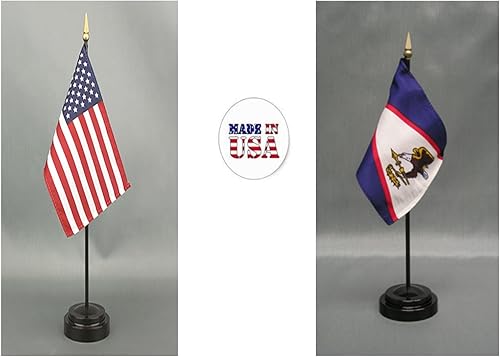 Miniatura 81 de Juego de banderas de escritorio de Afganistán, hecho en Estados Unidos, de rayón de 4 x 6 pulgadas, escritorio de oficina y pequeñas banderas