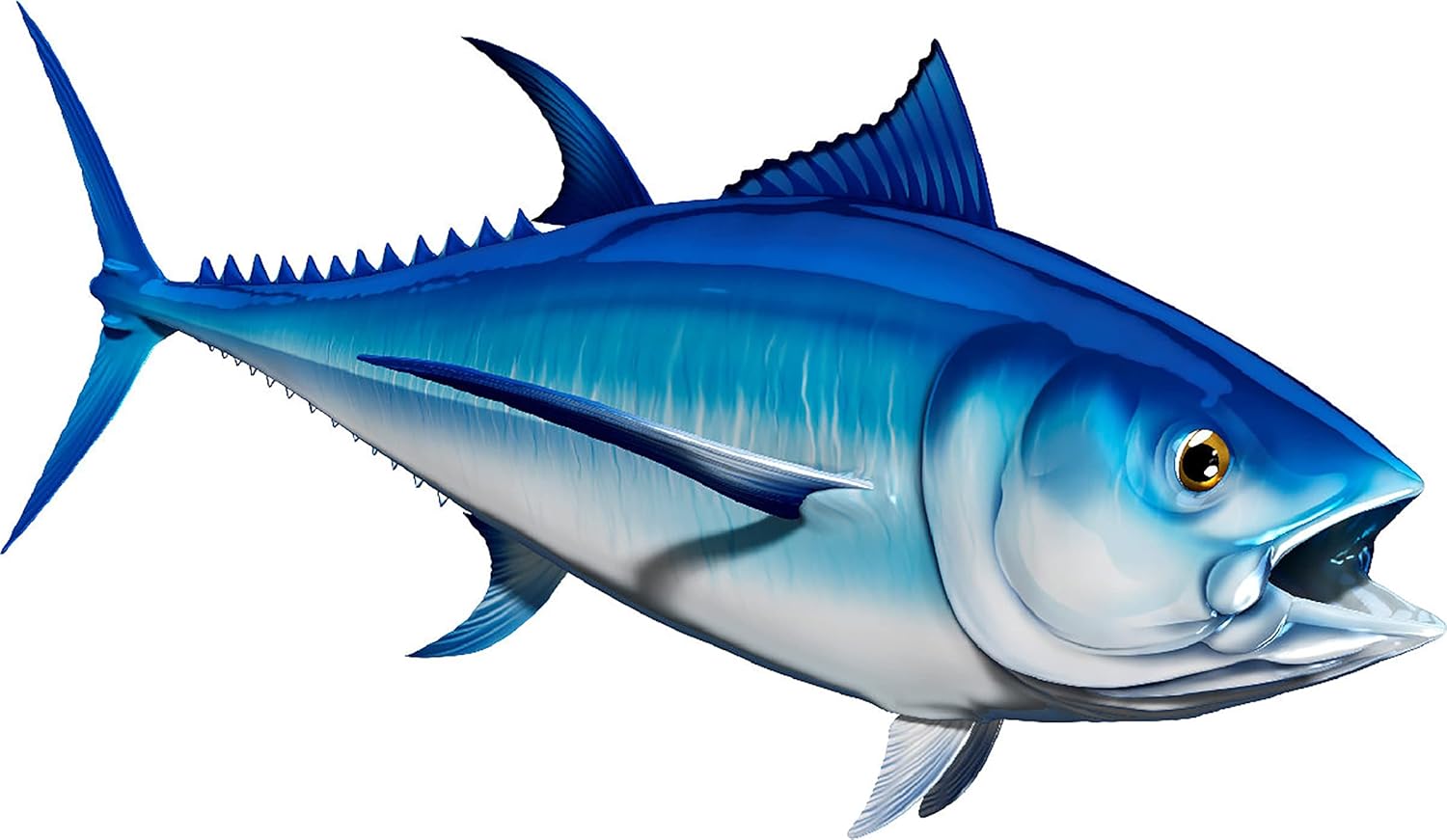 Bluefin Tuna Beautiful Fish Decal | Fishing Decal for Boat, Car, Vehicle, Truck Etc. | Waterproof Vinyl Sticker | Many Sizes & Styles Available | 12" to 40" by Digital Fish Art (Large, Position 6)