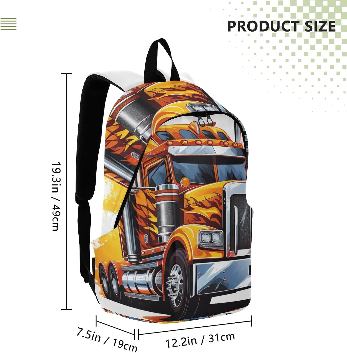 Travel Backpack for Men Laptop Bag Work Fashion Design Daypack Trucks Large Lightweight Outdoor Casual