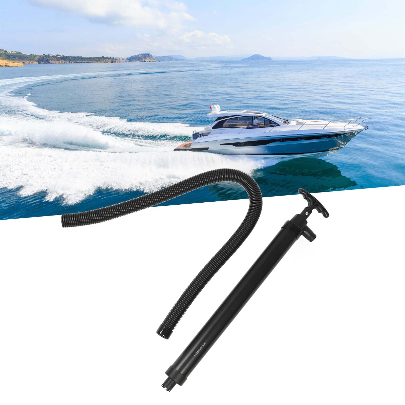 Manuelle Wasserpumpe, Schlauch, Hocheffiziente Manuelle Bilgenpumpe, Multifunktional, Bequemer Griff, Verschleißfest, Ergonomisch für Yachten, Kajaks (BLACK)