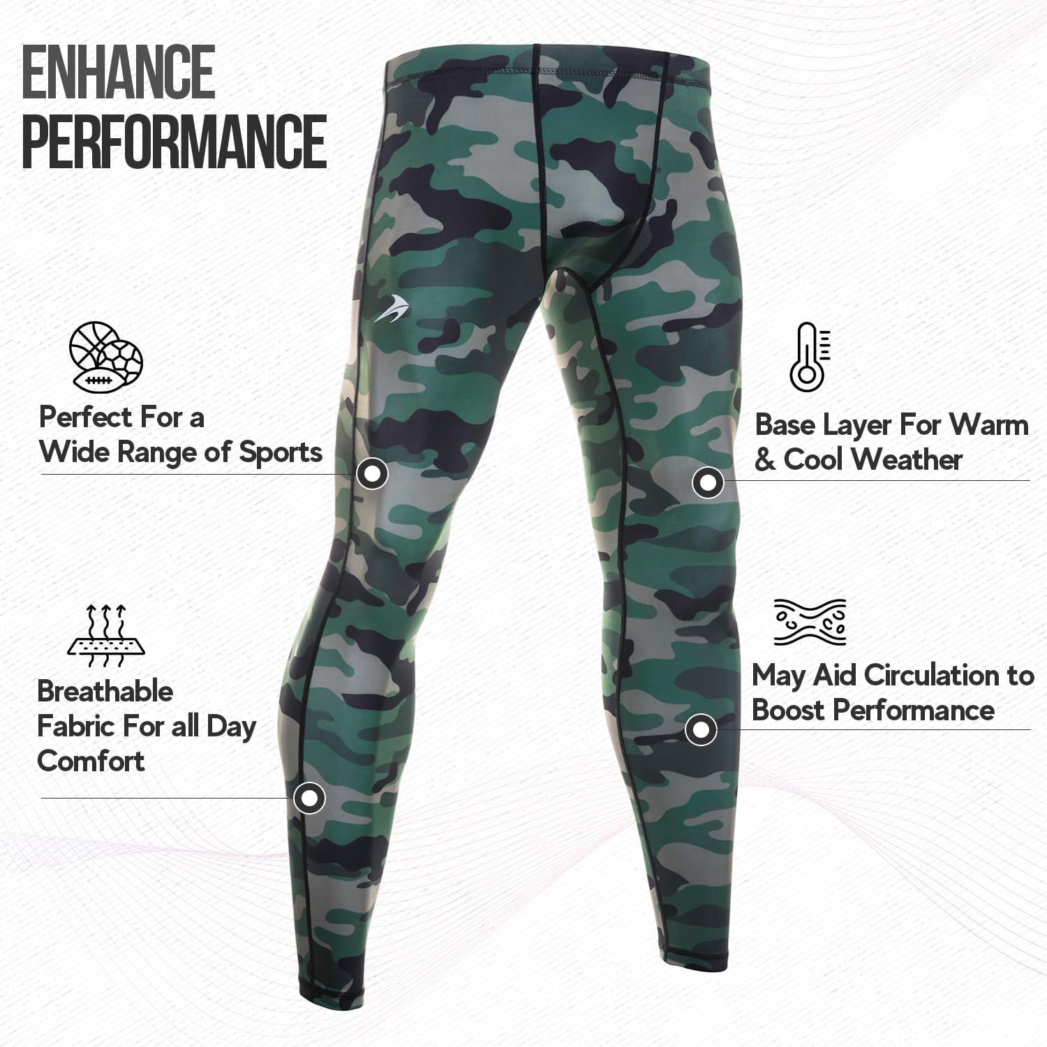 CompressionZ Men's Compression Pants for Workout, Sports|Base Layer Running Tights Leggings - Image 3