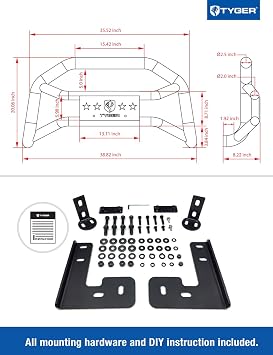 Tyger Auto TG-GD6J60018 Front Bumper Guard Compatible with 2010-2018 Jeep Wrangler JK 2 Door & 4 Door (Excl. Winter Edition) | Textured Black | Light Mount | Bull Bar