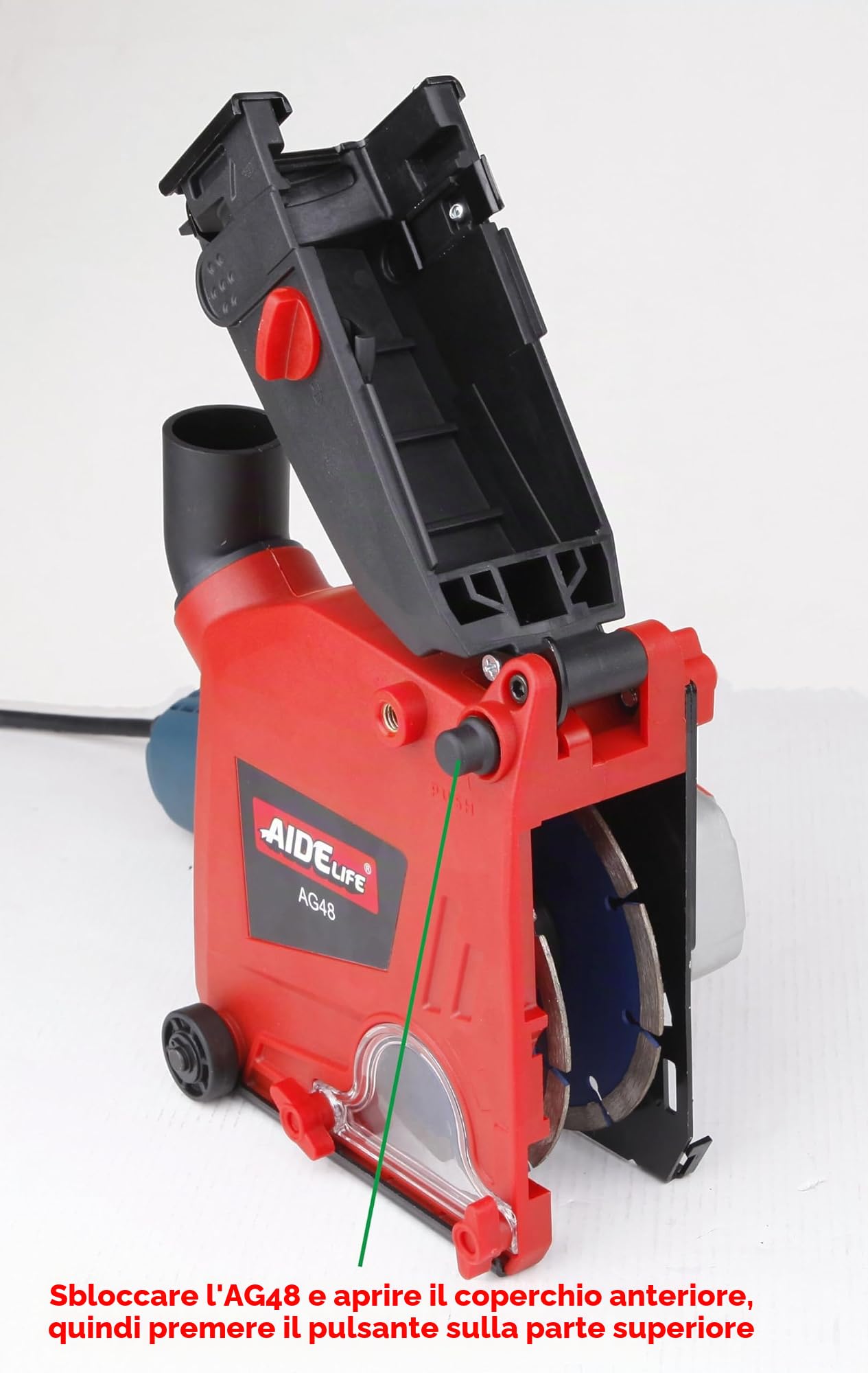 Aidelife cappa di aspirazione per smerigliatrice angolare 125/150mm cuffia di aspirazione. Tagliatrice per Parete