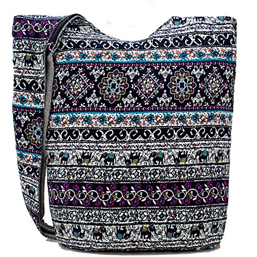 Image of Hippie Crossbody Bag Thai Top Zip Hobo Sling Bag Handmade Hipster Messenger Bag