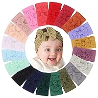 Vista 11 de jollybows 12 diademas de nailon para bebés con lazo elástico para niñas, recién nacidos, niños pequeños, accesorios para el cabello, juego