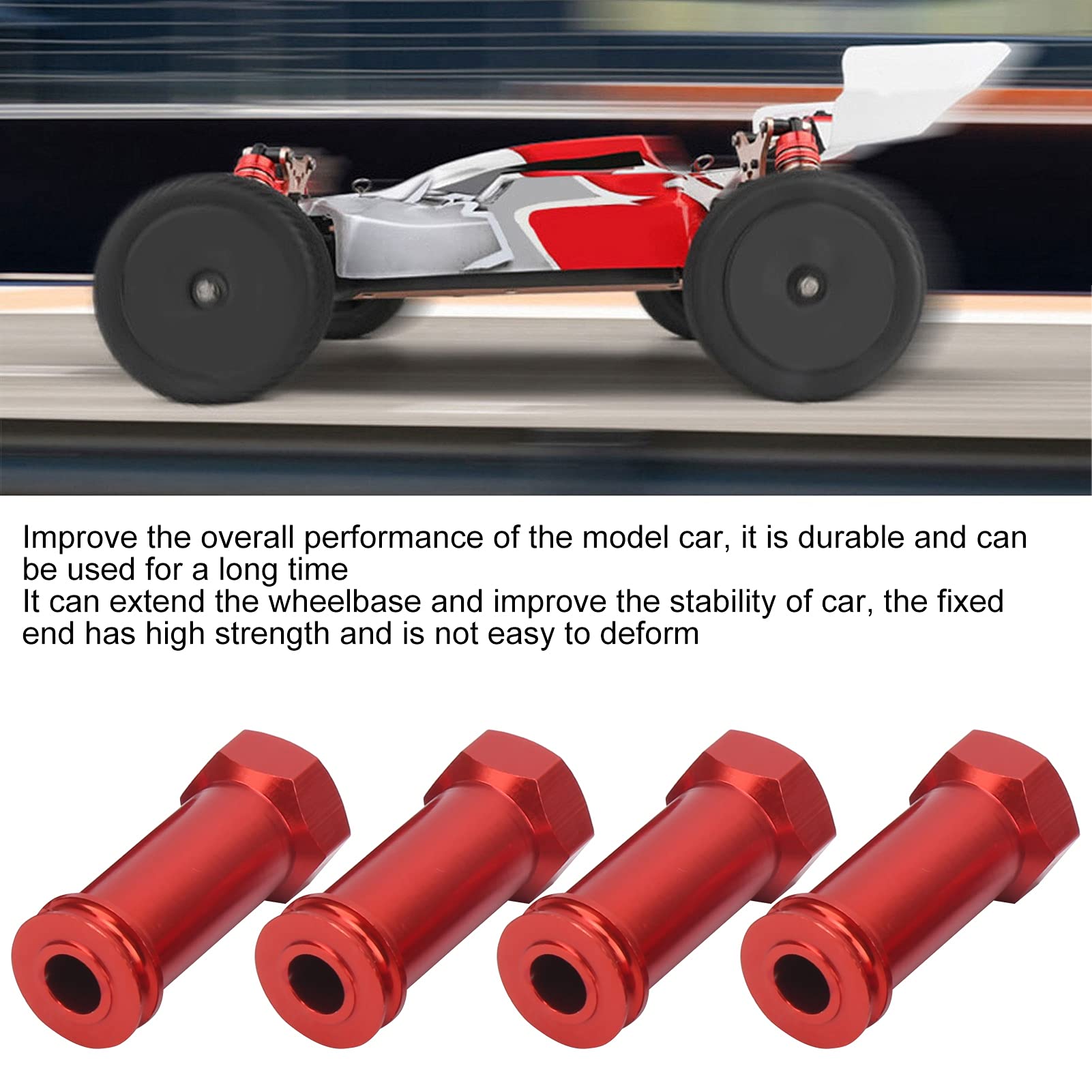 Adaptateur Hexagonal 24 Mm Pour Wltoys 1/14 144001 – Extension De Roue – Alliage Aluminium – Set De 4 Avec Vis Et Joints – Améliore Les Performances RC